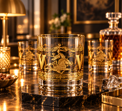 Lyte Club Premium Gold Artwork Glass Tumbler Set