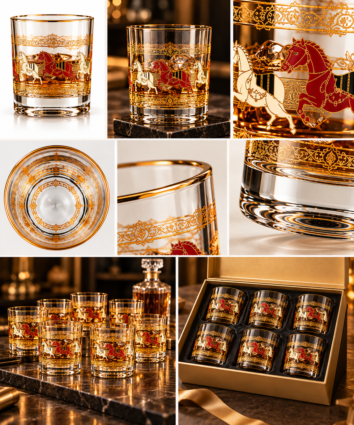 Lyte Club Premium Royal Horse Glass Tumbler Gift Set
