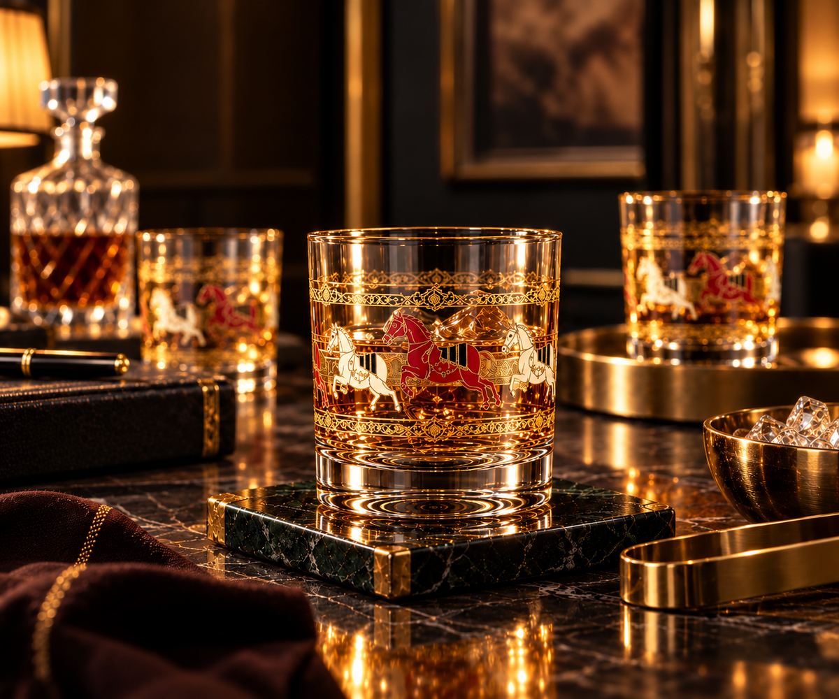 Lyte Club Premium Royal Horse Glass Tumbler Gift Set