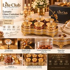 Lyte Club Premium 6-Piece Dry Fruit Box with Golden Serving Tray