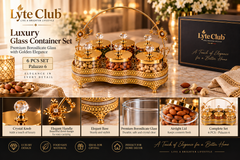 Lyte Club Premium 6-Piece Dry Fruit Box with Golden Serving Tray