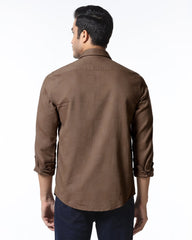 Blackberry Mens Casual Shirt F/S Es-Um-Jq-Finja Chocolate