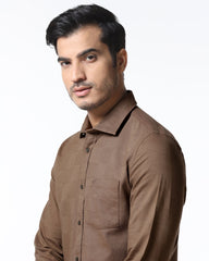 Blackberry Mens Casual Shirt F/S Es-Um-Jq-Finja Chocolate