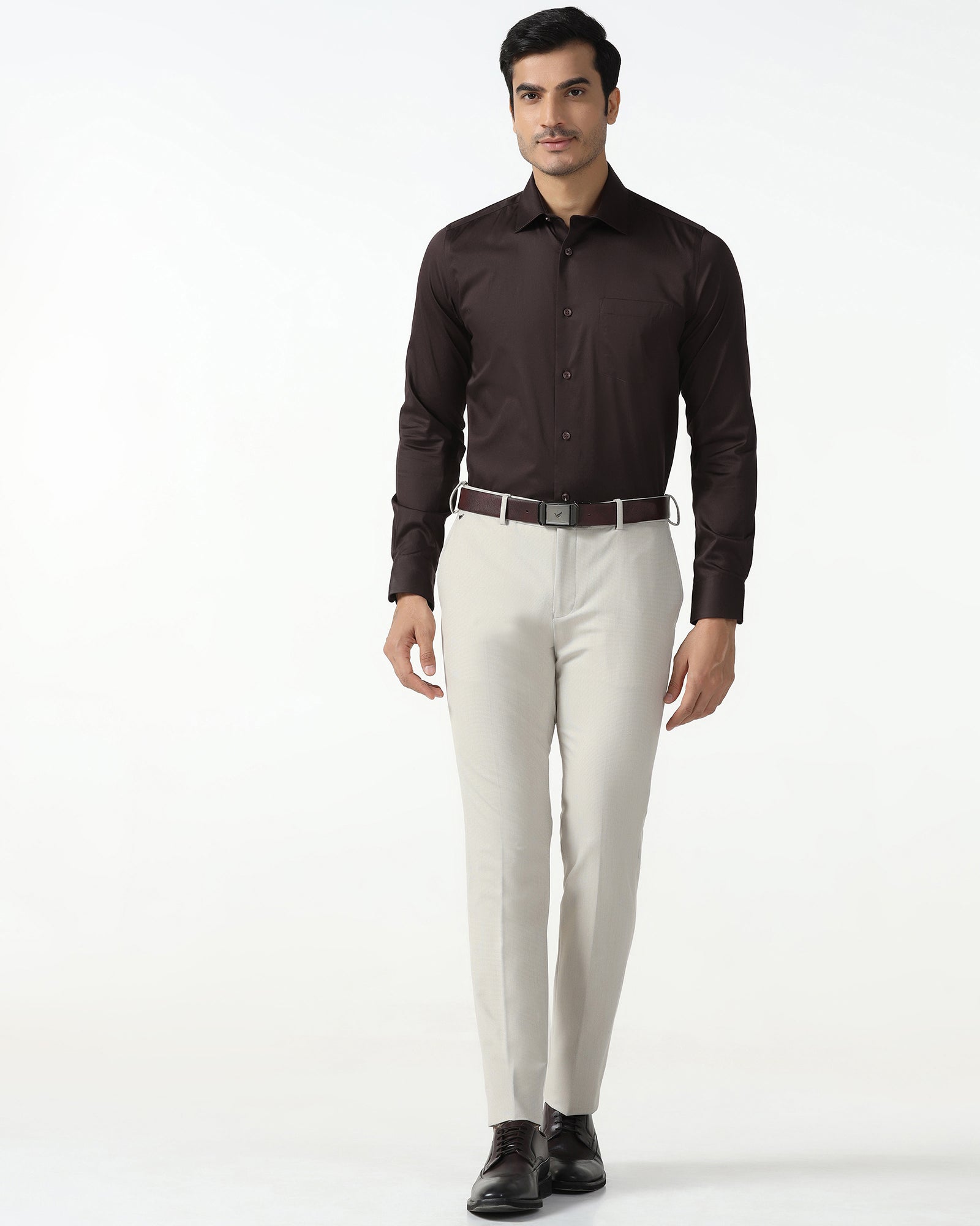 Blackberry Mens Formal Shirt F/S Bp-P1-So-Sylvia Chocolate