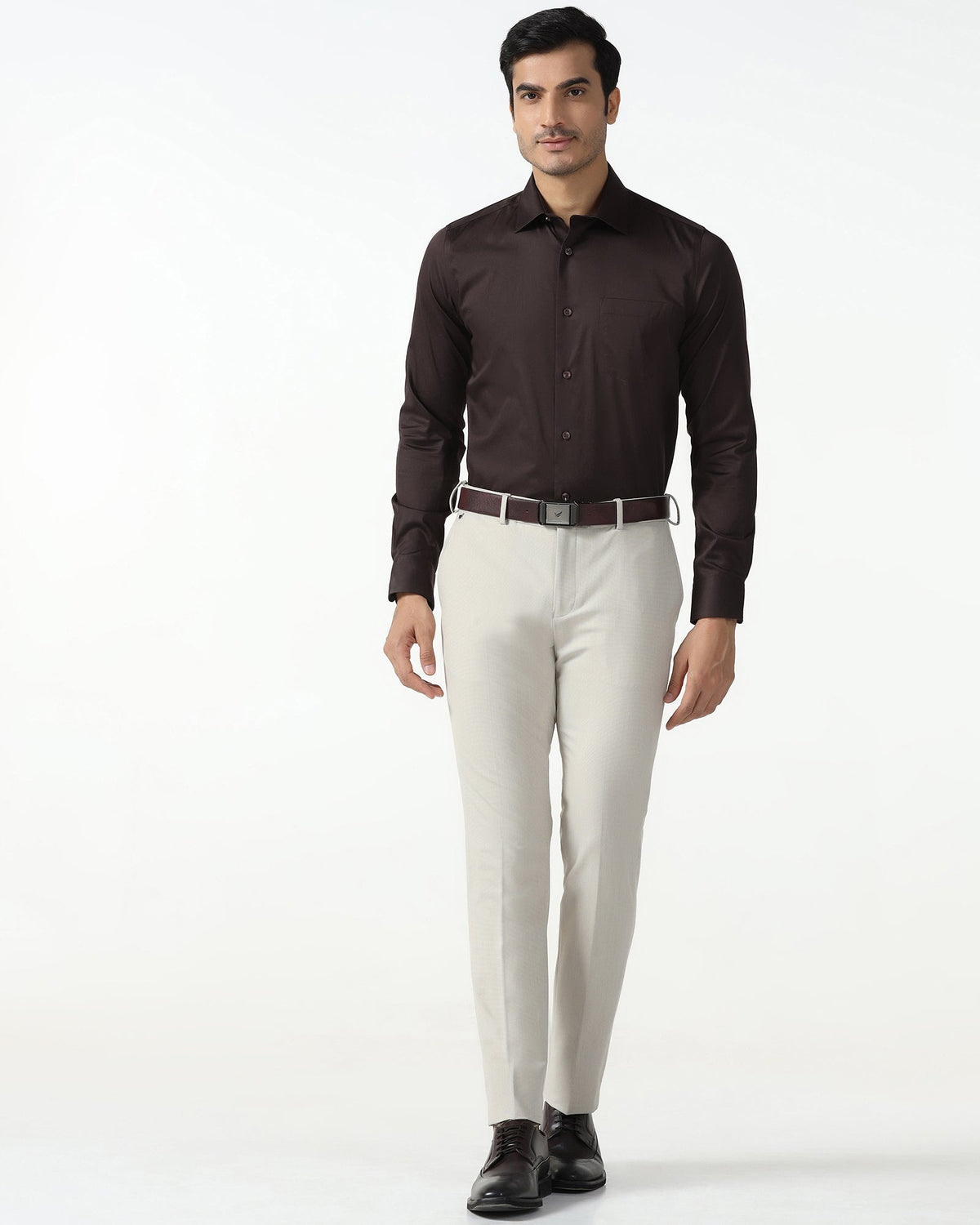 Blackberry Mens Formal Shirt F/S Bp-P1-So-Sylvia Chocolate