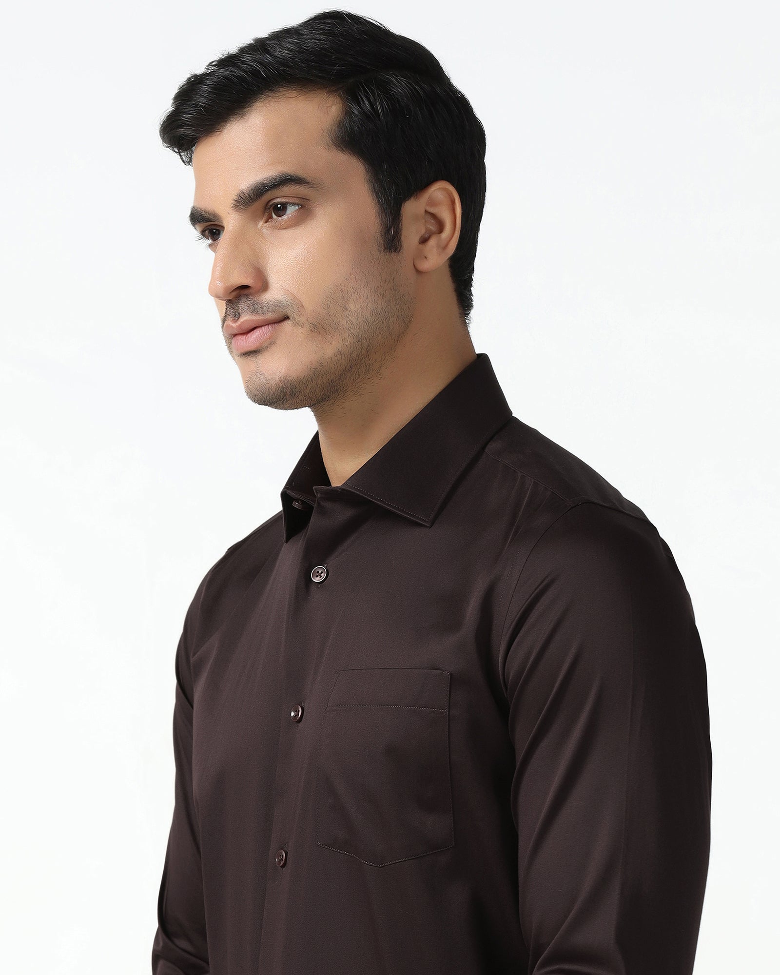 Blackberry Mens Formal Shirt F/S Bp-P1-So-Sylvia Chocolate