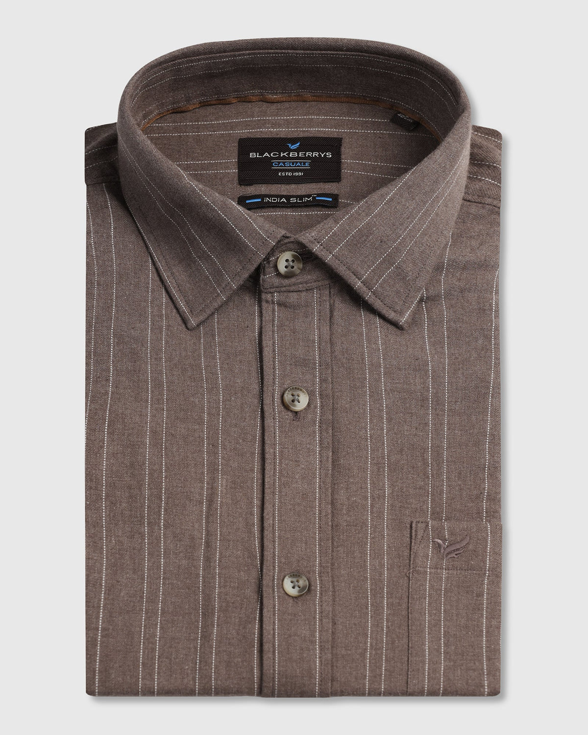 BLACKBERRY MENS CASUAL SHIRT F/S ES-UM-ST-NUMO CHOCOLATE