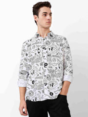 Spykar Mens Casual Shirt F/S Mshps1Be178 White