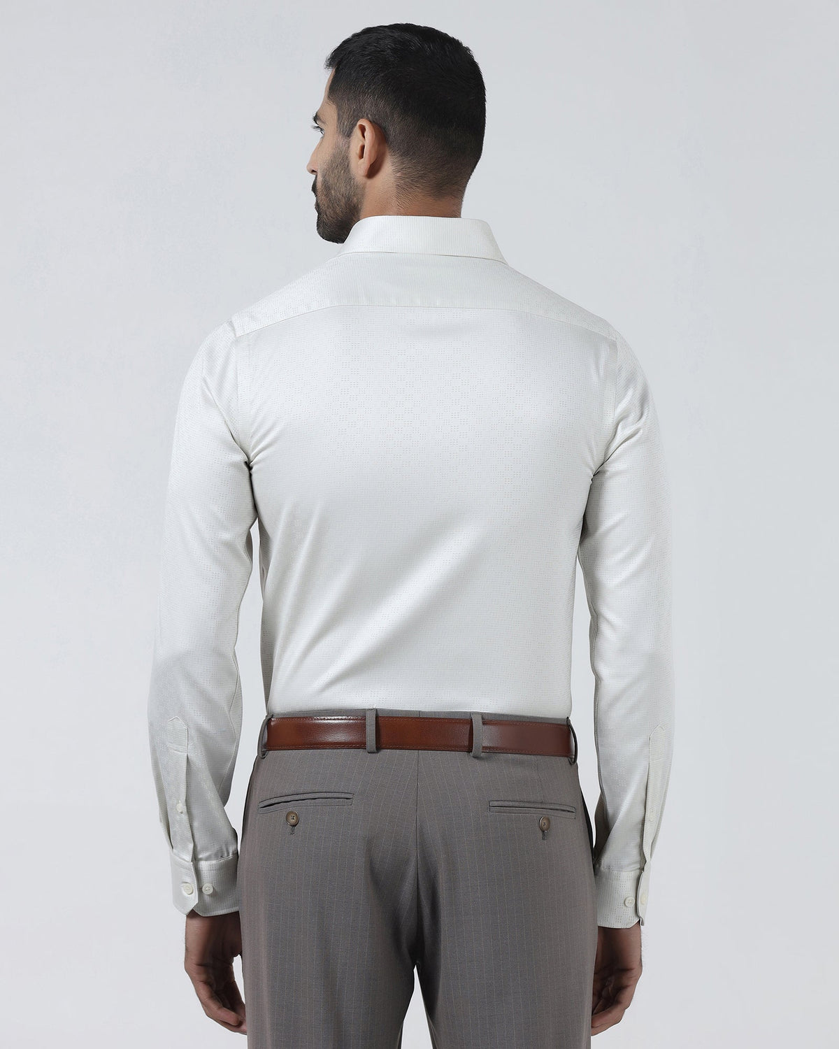 Cream Non Iron Textured Shirt - Easton