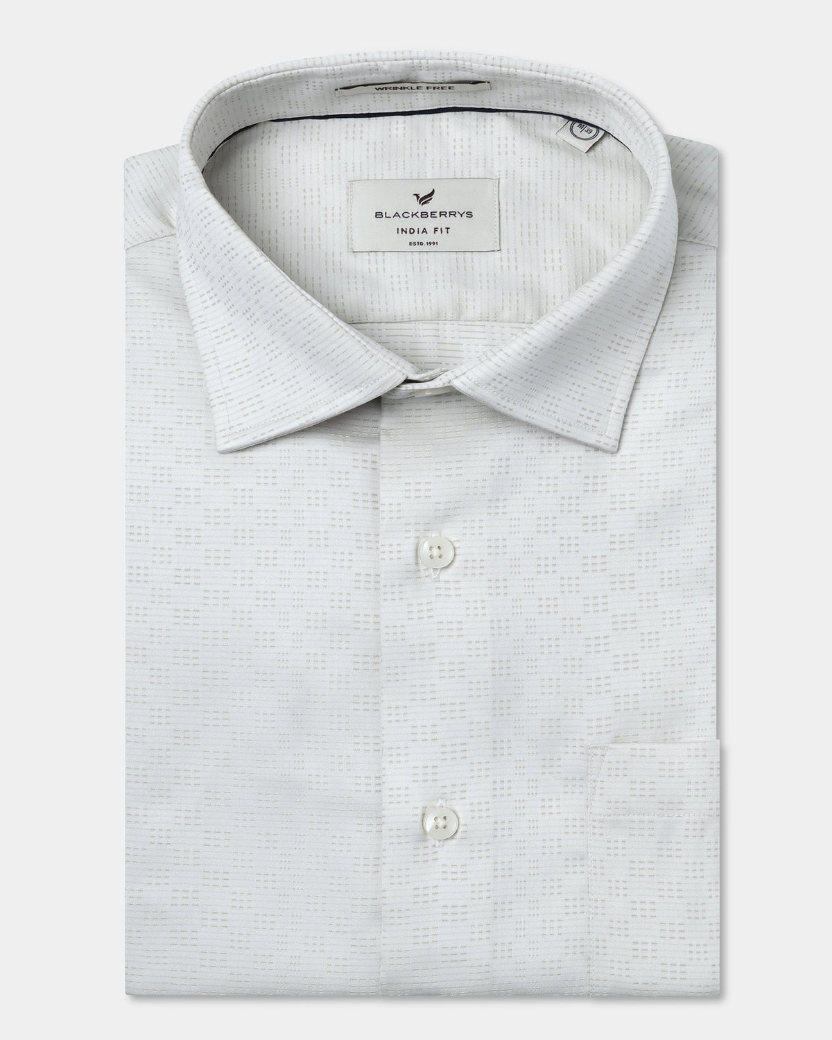 Cream Non Iron Textured Shirt - Easton