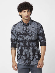 Spykar Mens Casual Shirt F/S Mshaop2Bc032 Black