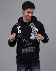Dragon Ball Z: Goku Anime Printed Regular Black & Grey Hoodie For Men