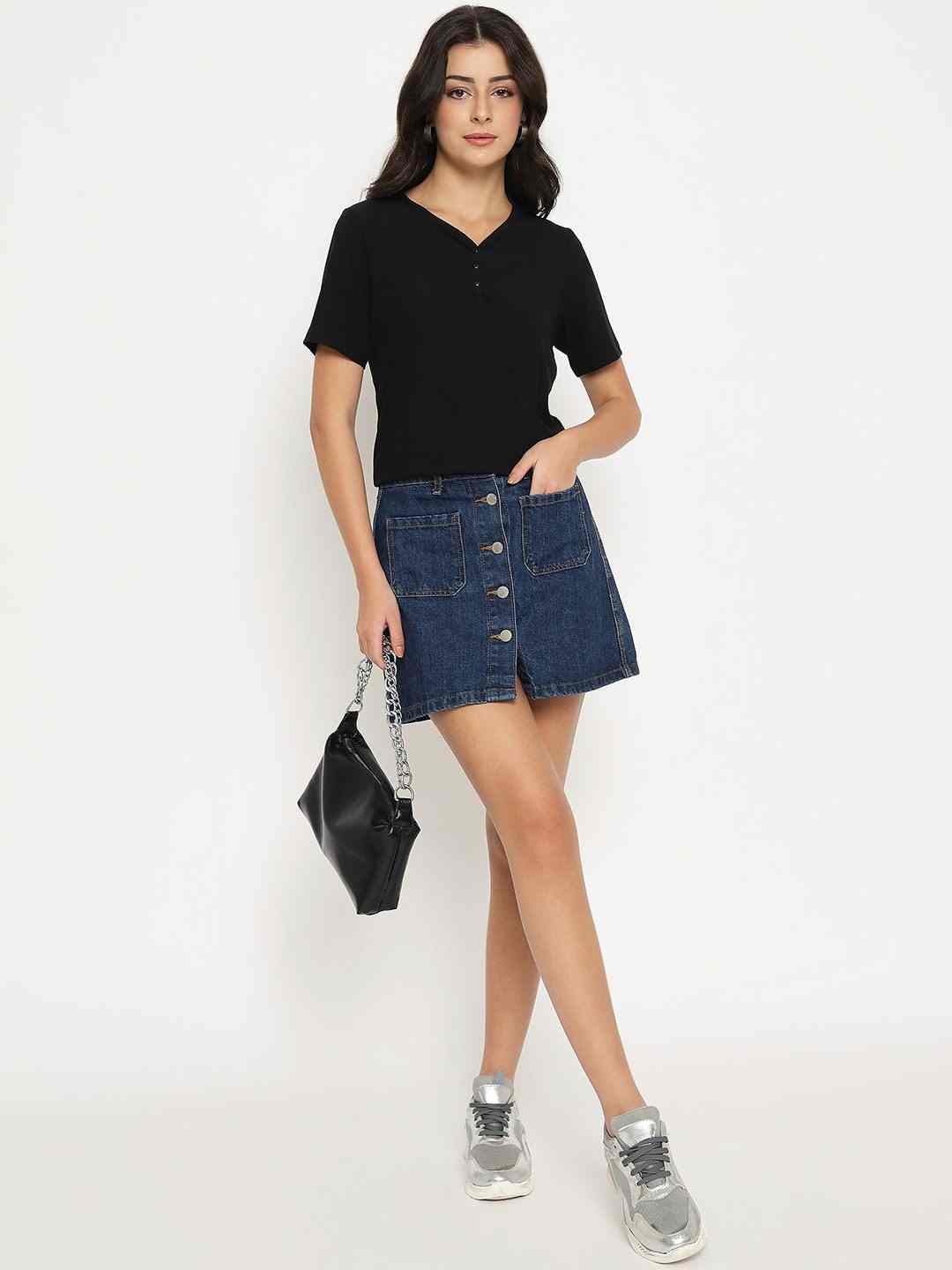 Madame Ladies Western Top H/S M5S11001 002 Black