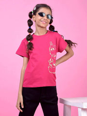 Crimsoune Club Girls T-Shirt Hot Pink