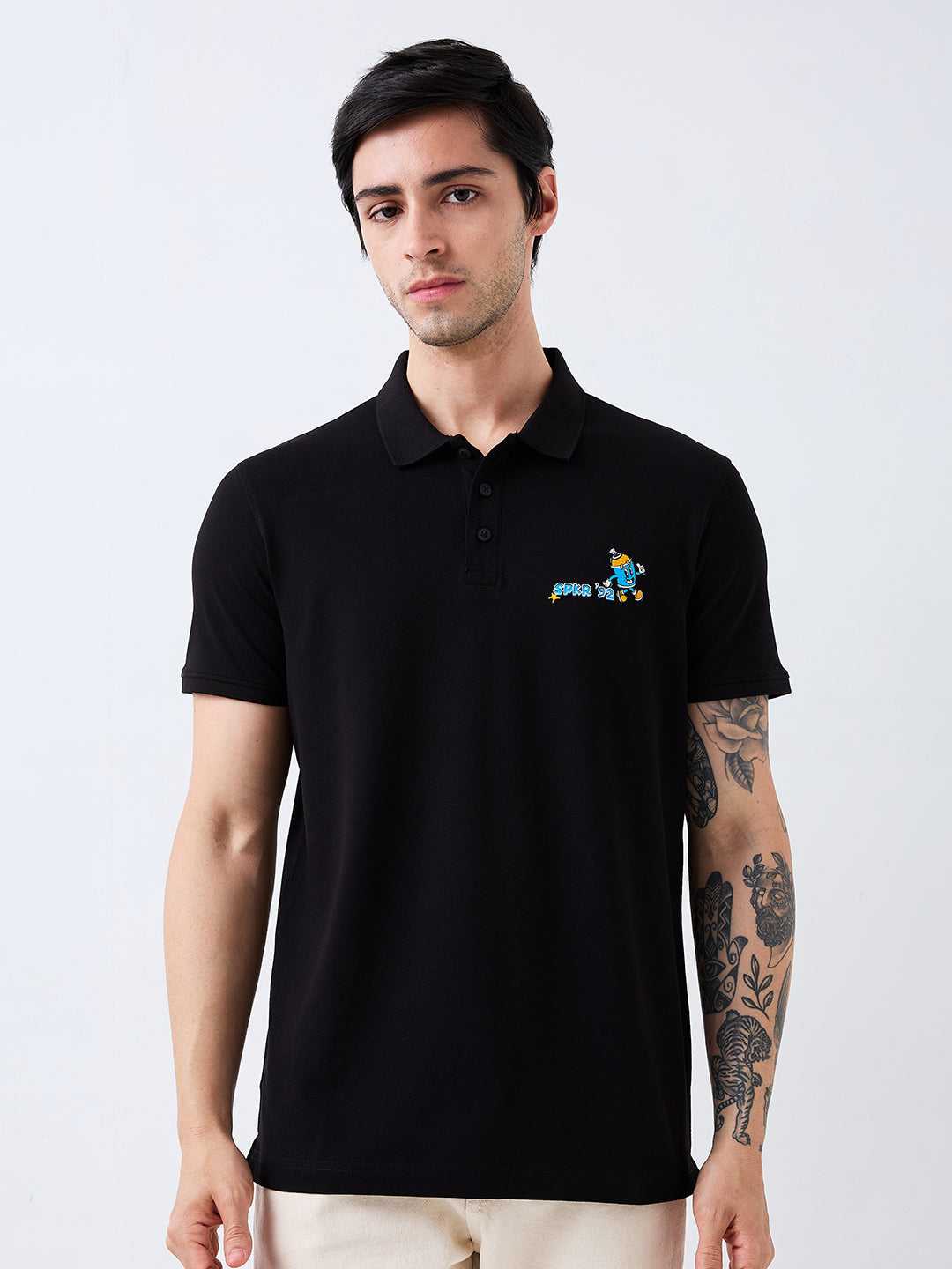 Spykar Mens T-Shirt H/S Mktfp1Be089 Black