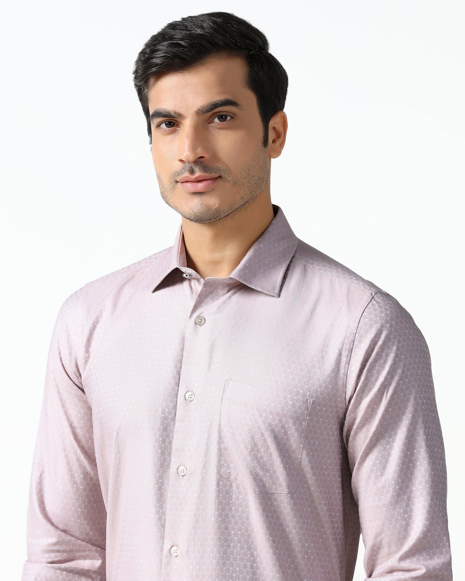 BLACKBERRY MENS FORMAL SHIRT F/S BP-LG-JQ-RILE DUSTY PINK