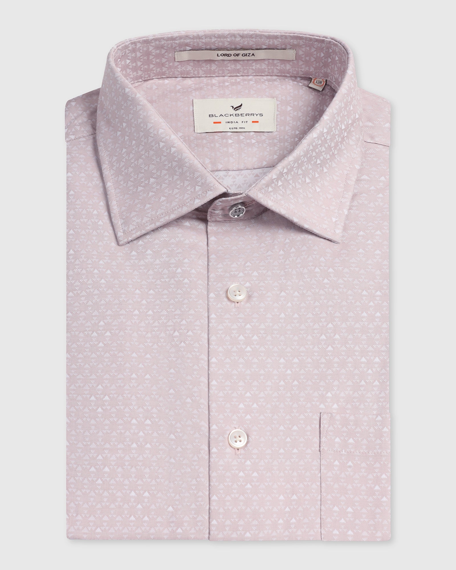 BLACKBERRY MENS FORMAL SHIRT F/S BP-LG-JQ-RILE DUSTY PINK