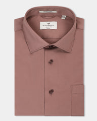 Dusty pink Blackberry Sylvia men's non-iron solid formal shirt, front view showcasing smooth fabric and classic collar style.