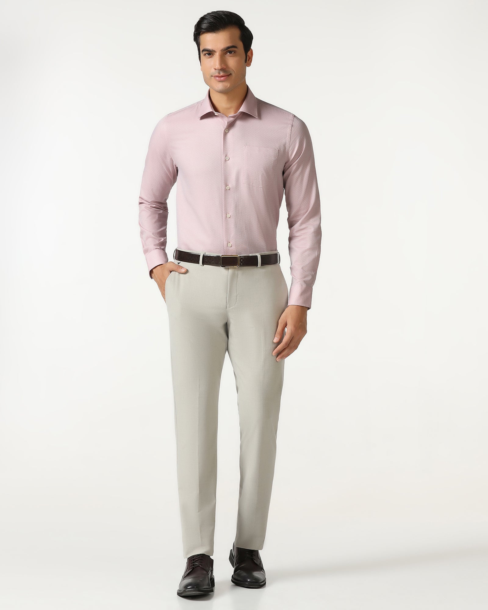 Blackberry Mens Formal Shirt F/S Bp-Bs-Do-Random Dusty Pink