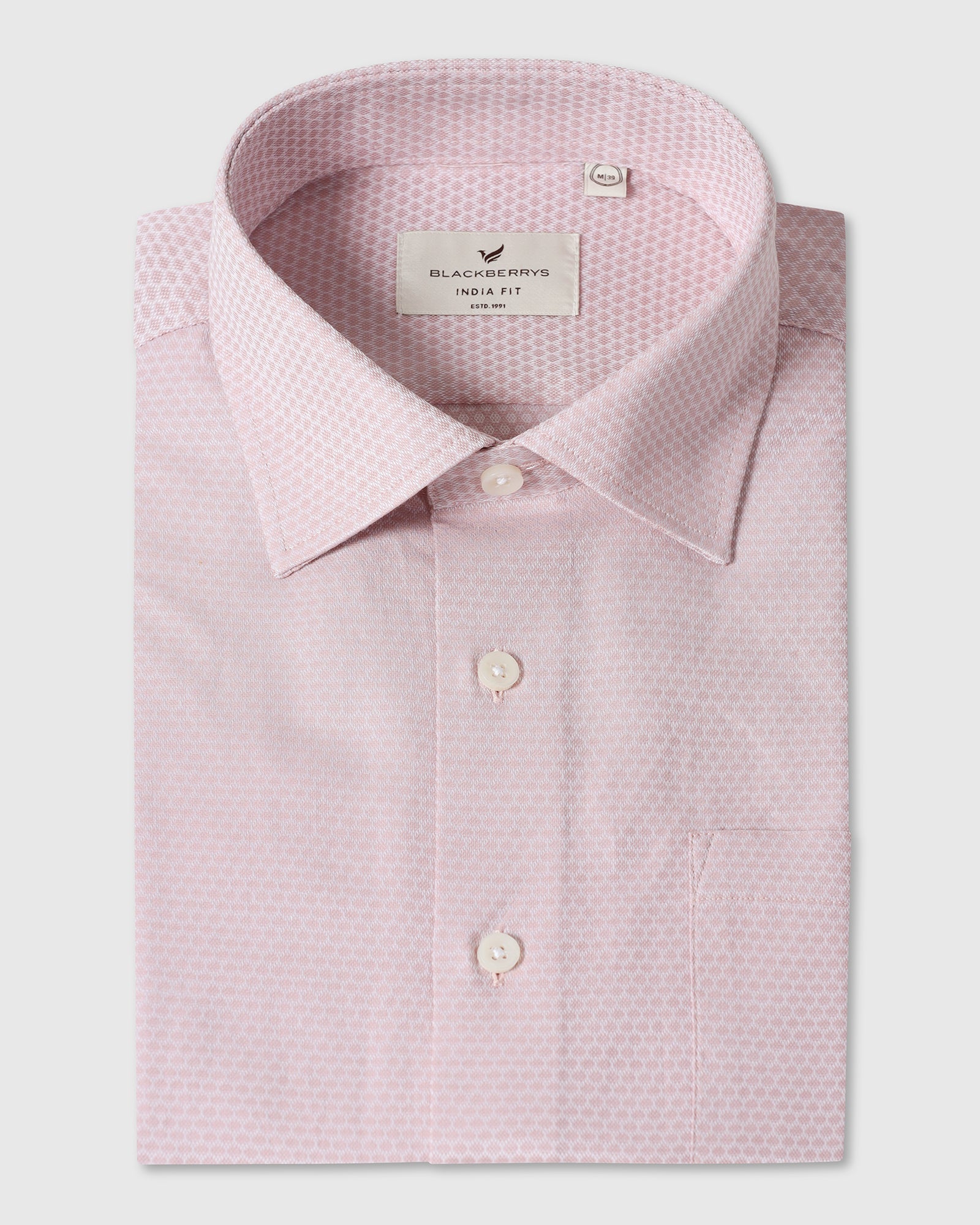 Blackberry Mens Formal Shirt F/S Bp-Bs-Do-Random Dusty Pink