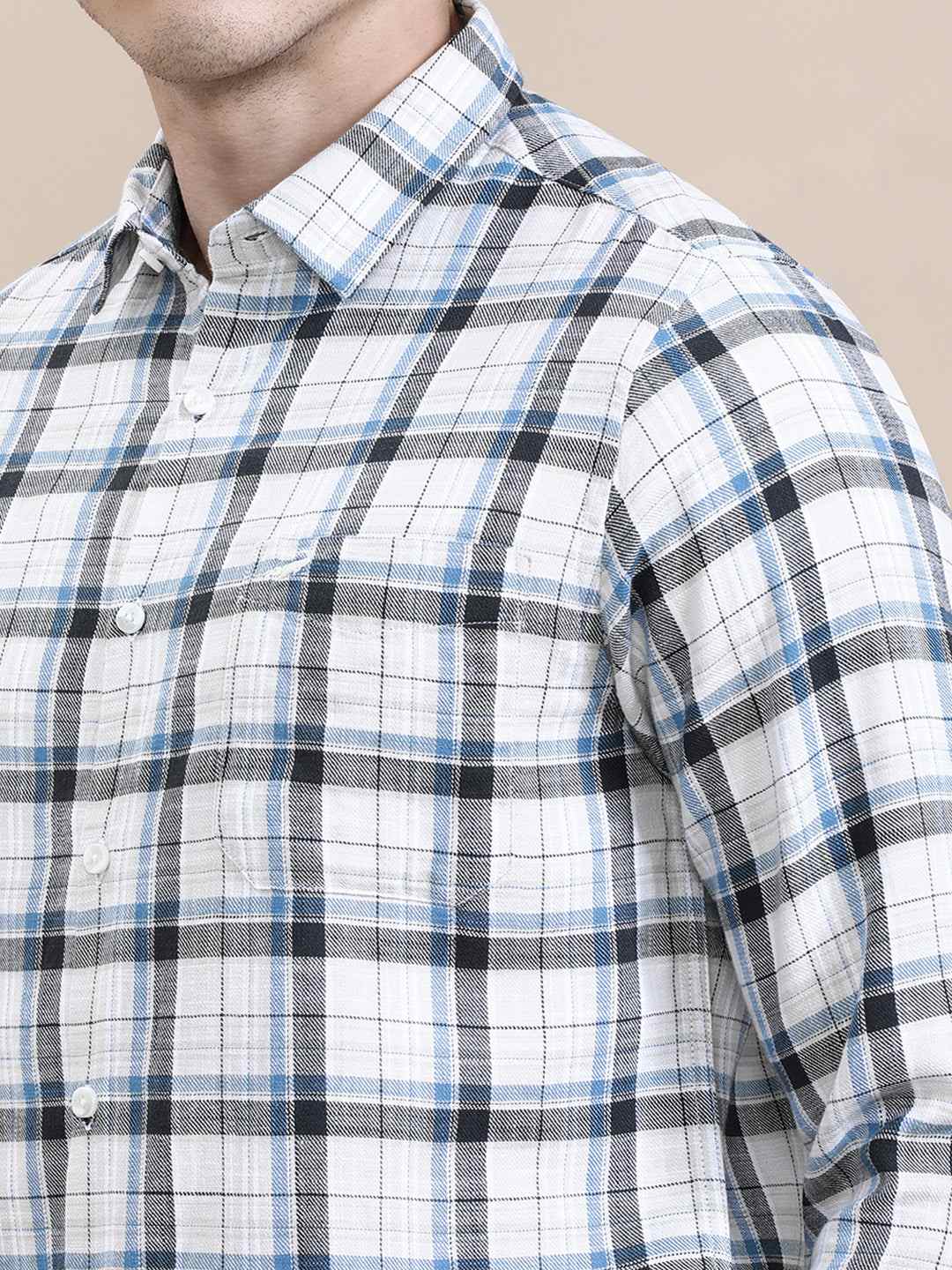Crocodile Mens Casual Shirt F/S Crcs125-513Mt Blue