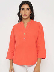 Madame Ladies Western Top H/S M5S18843 999 Coral