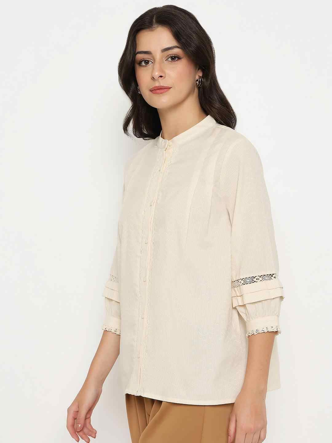 Madame Ladies Western Top H/S M5S18834 1 Off White