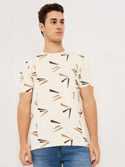 Spykar Mens T-Shirt H/S Mktft1Be001 Off White