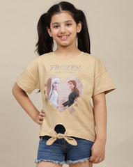 BIO WORLD GIRLS T-SHIRT H/S FZNAW24KGTSRT000869 OATMEAL