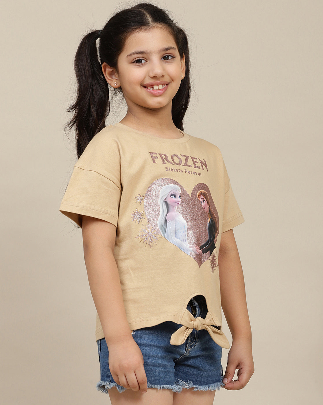 BIO WORLD GIRLS T-SHIRT H/S FZNAW24KGTSRT000869 OATMEAL