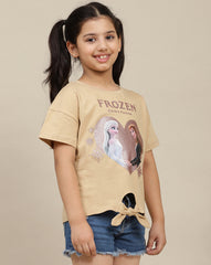 BIO WORLD GIRLS T-SHIRT H/S FZNAW24KGTSRT000869 OATMEAL