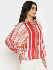 Madame Ladies Western Shirt F/S M5S18356 033 Red