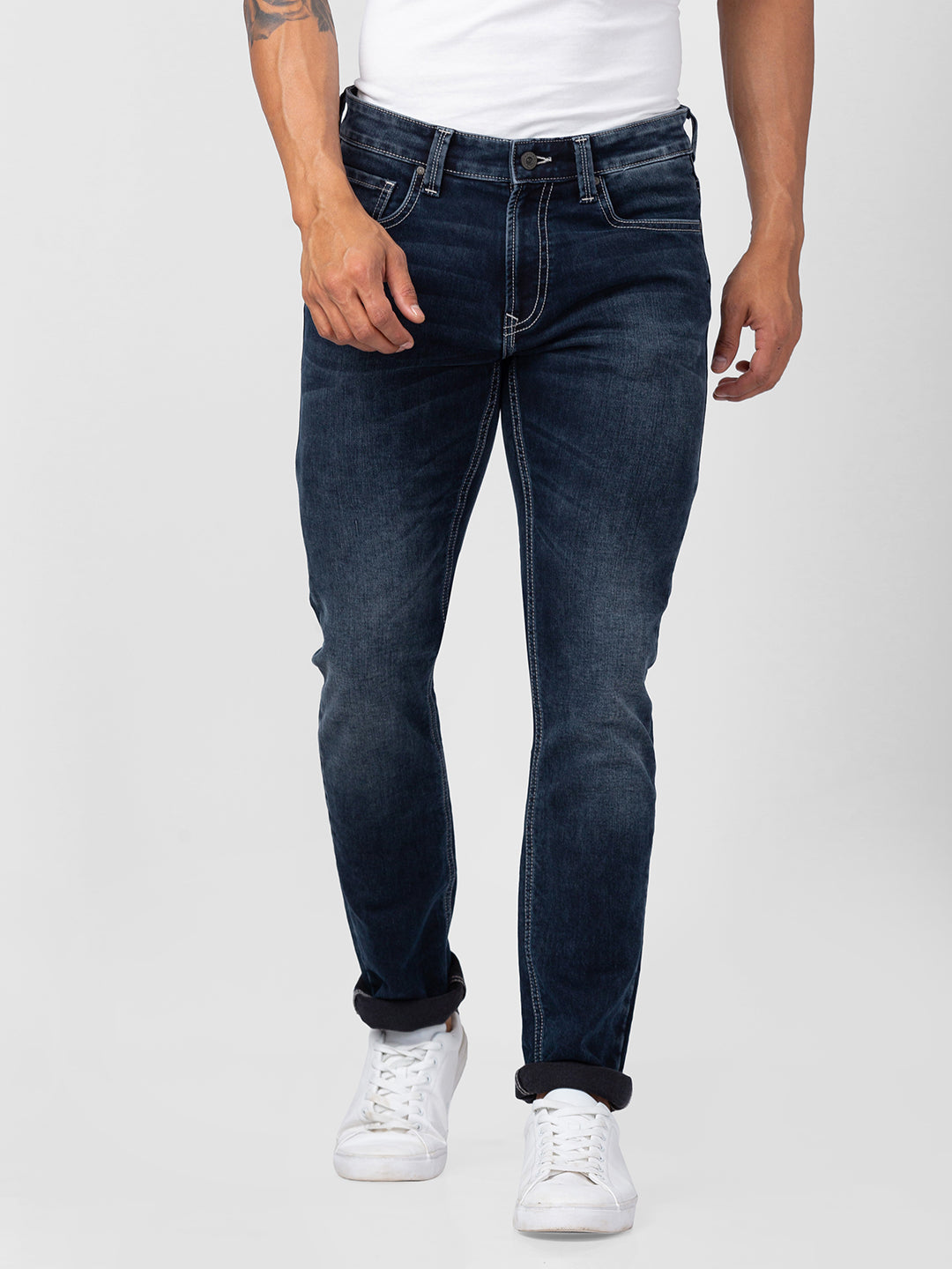 Spykar Mens Jeans Mdro1Bc019 Dark Blue