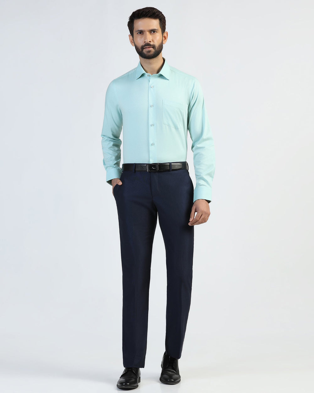Blackberry Mens Formal Shirt F/S Bp-Lg-Do-Brick Aqua - Goyalsons ShopMax
