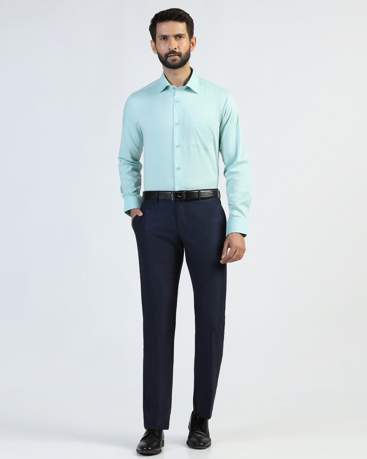 Blackberry Mens Formal Shirt F/S Bp-Lg-Do-Brick Aqua - Goyalsons ShopMax