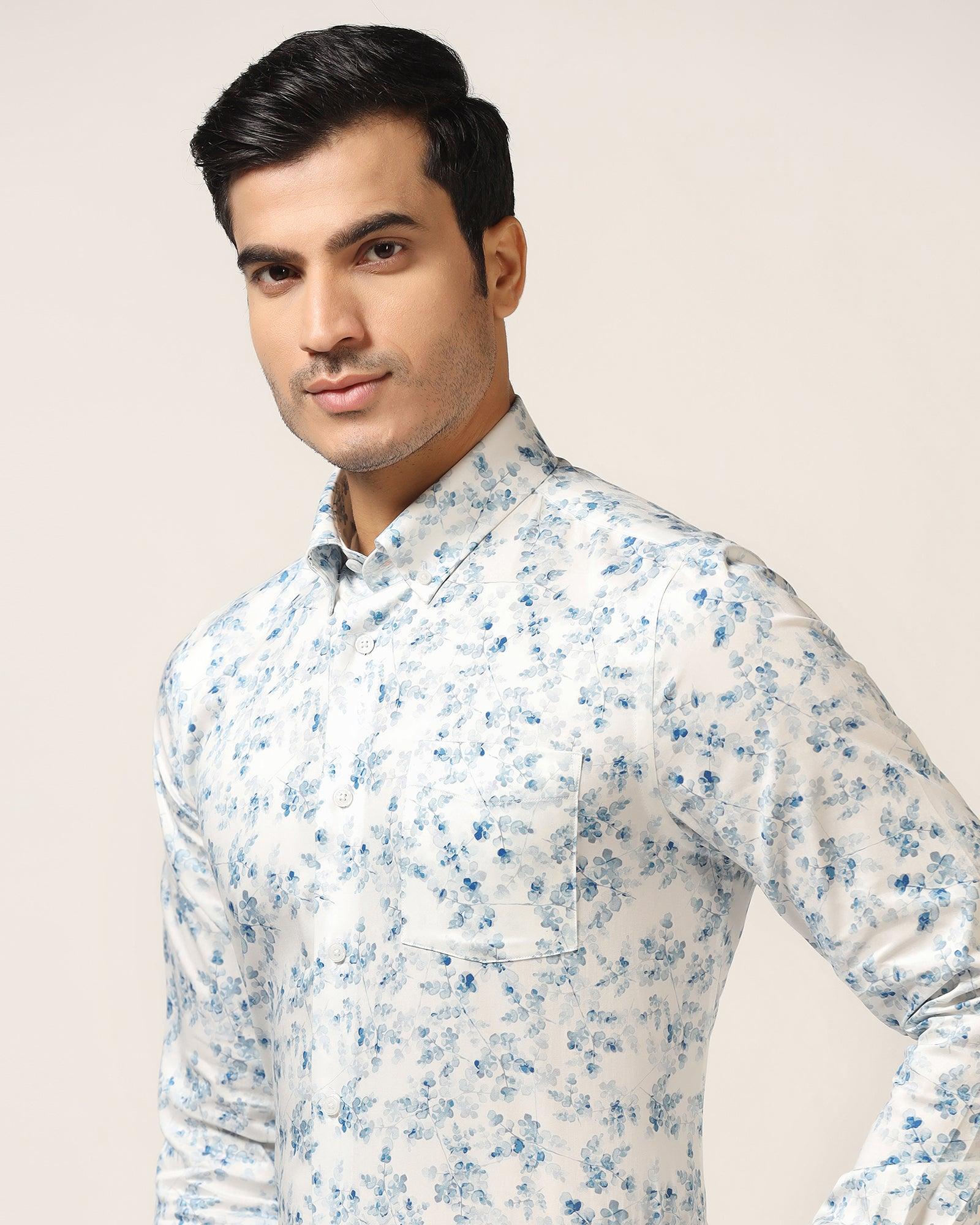 Blackberry Mens Formal Shirt F/S Bp-Bs-Pt-Botanic Blue