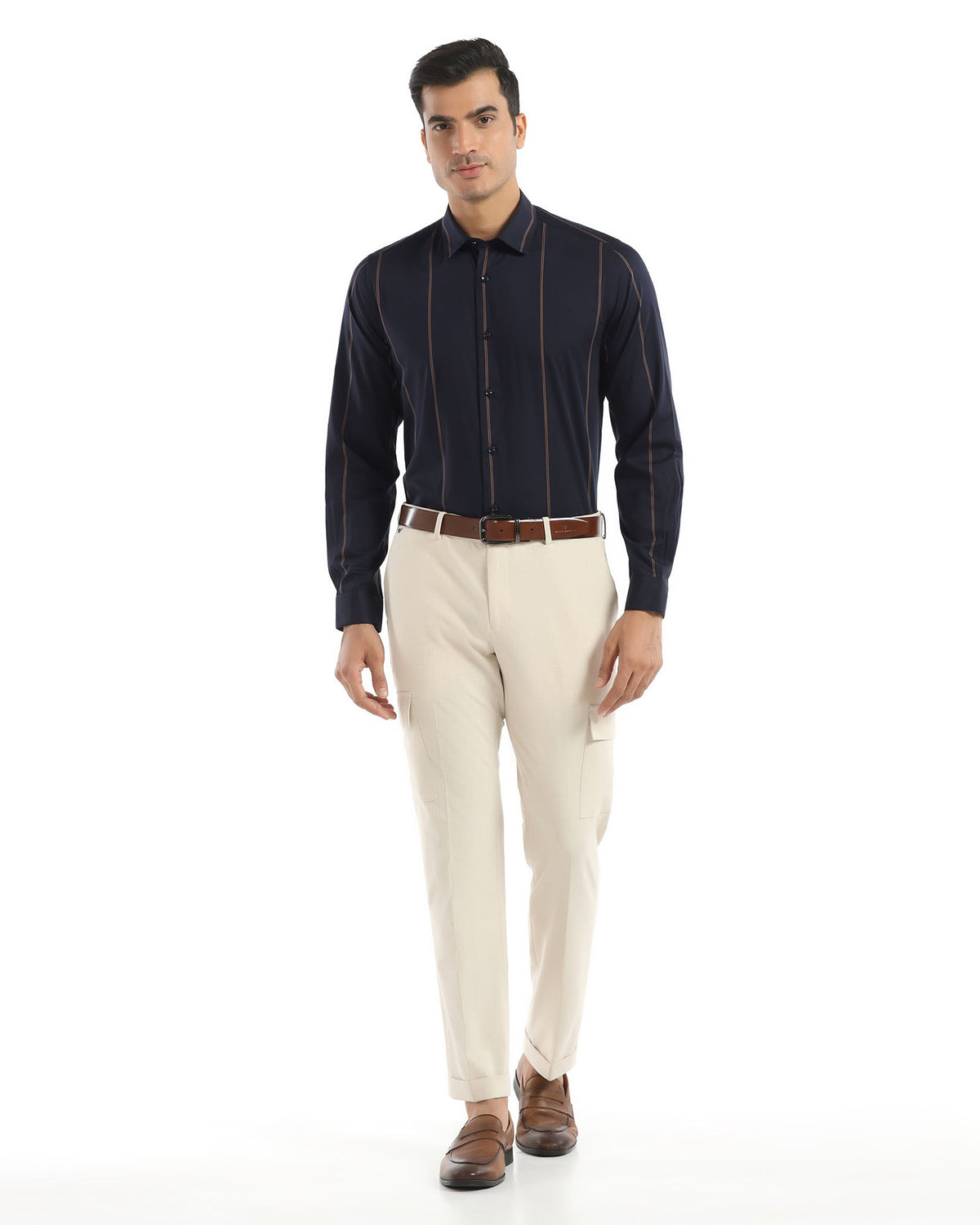 Blackberry Mens Formal Shirt F/S Nl-Lg-St-Swing Navy