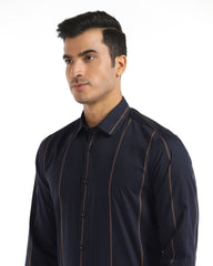 Blackberry Mens Formal Shirt F/S Nl-Lg-St-Swing Navy