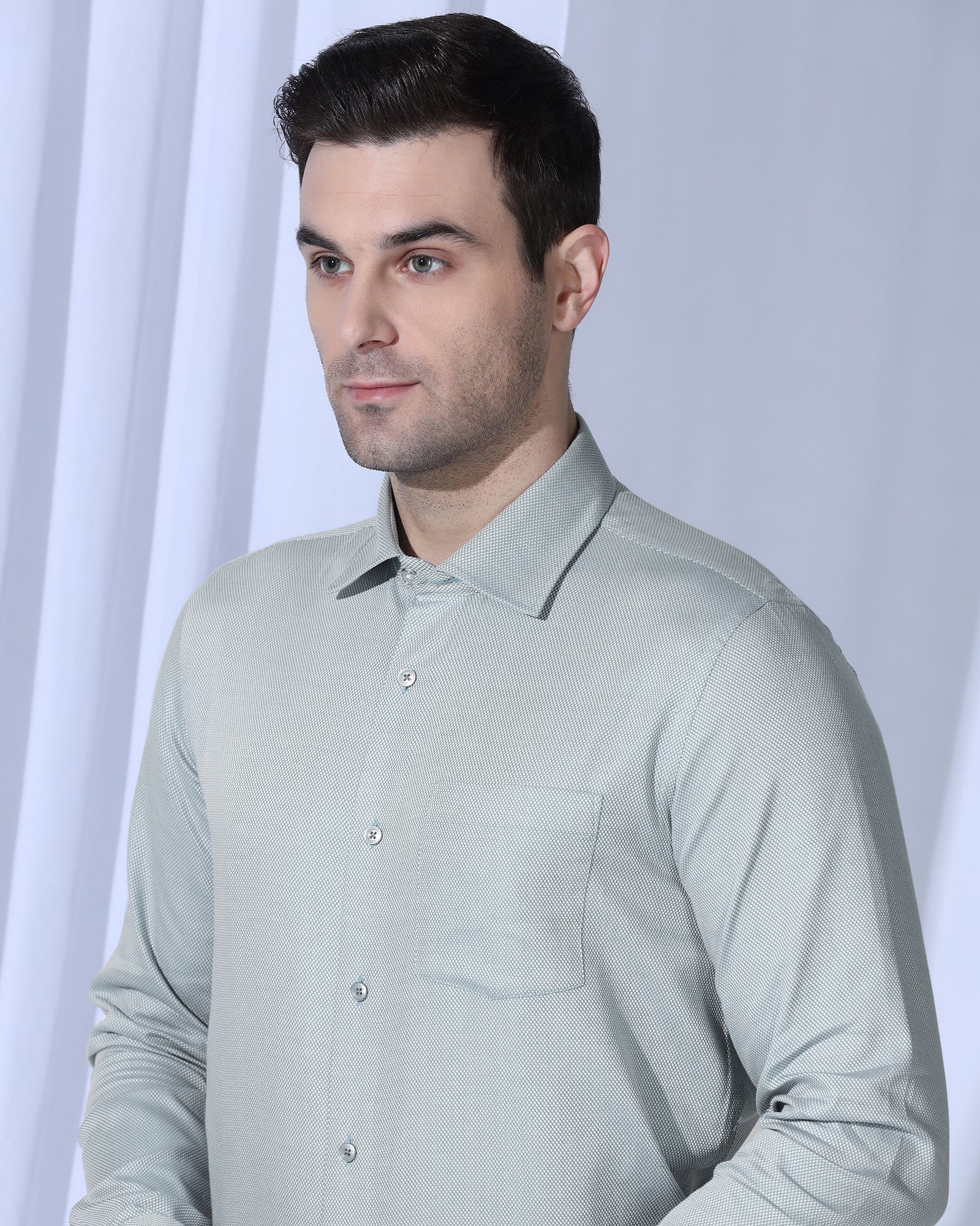 Blackberry Mens Formal Shirt F/S Bp-Bs-Do-Quent Olive