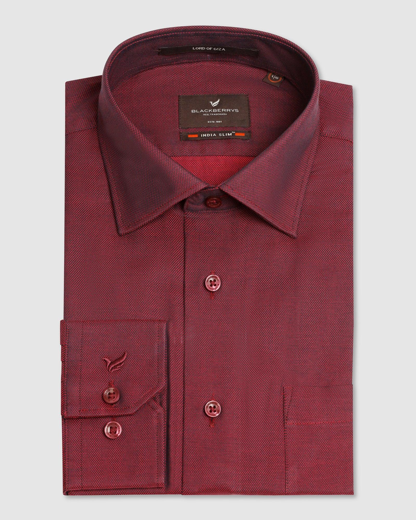Blackberry Mens Formal Shirt F/S Nl-Lg-Do-Brat Red