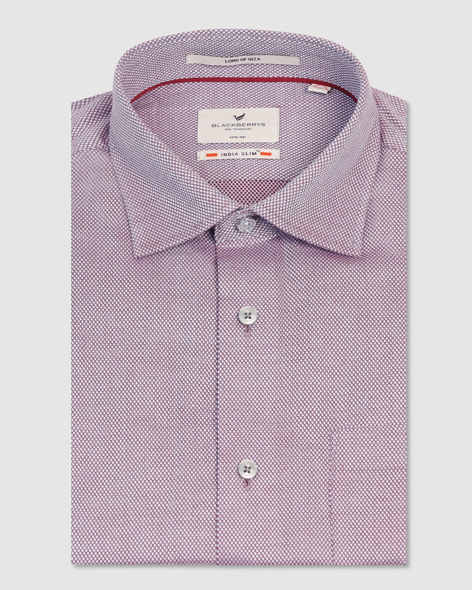 Blackberry Mens Formal Shirt F/S Bp-Bs-Do-Quent Red