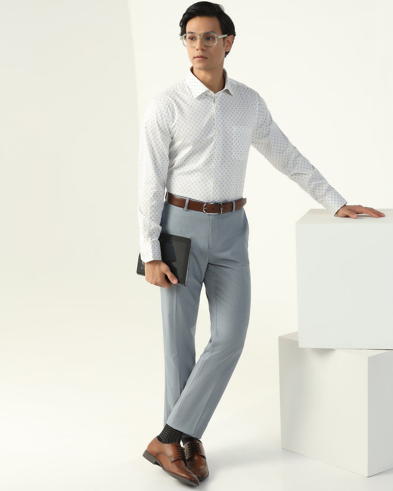 Blackberry Mens Formal Shirt F/S Bp-Bs-Pt-Title White