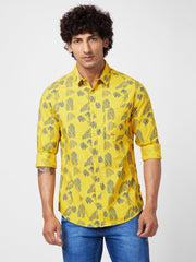 Spykar Mens Casual Shirt F/S Mshaop2Bc033 Sulphur Yellow