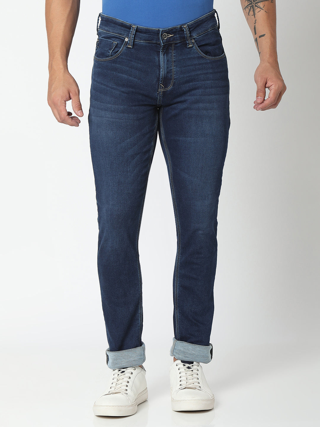 Spykar Mens Jeans Skn-Nos-012 Mid Blue