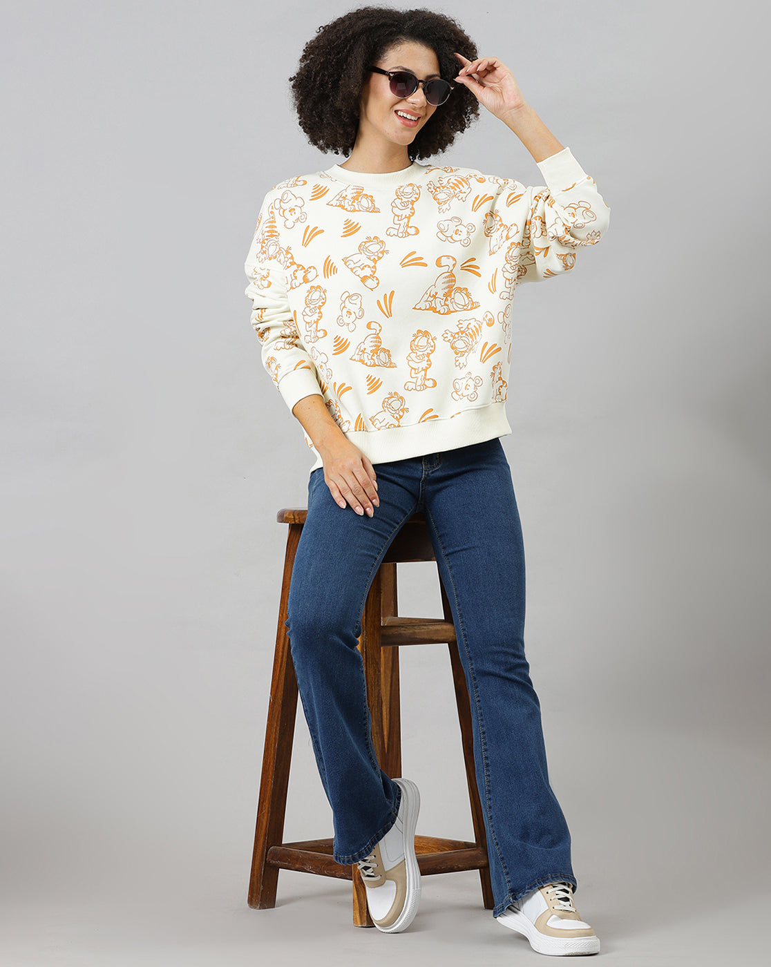 Bio World Ladies Western Sweat Shirt Grfywswts002115 Angora