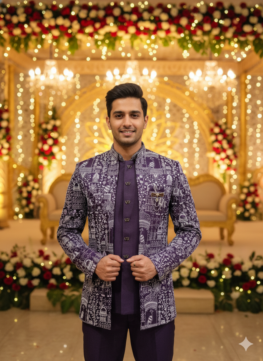 Lyte Club Mens Coat Suit Jodhpuri