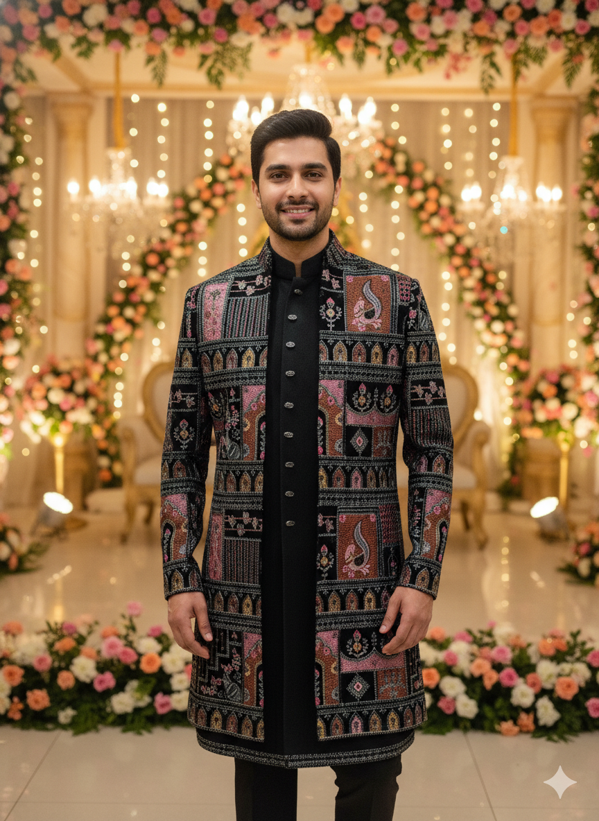 Lyte Club Mens Indo Western Indo21523Sg Black