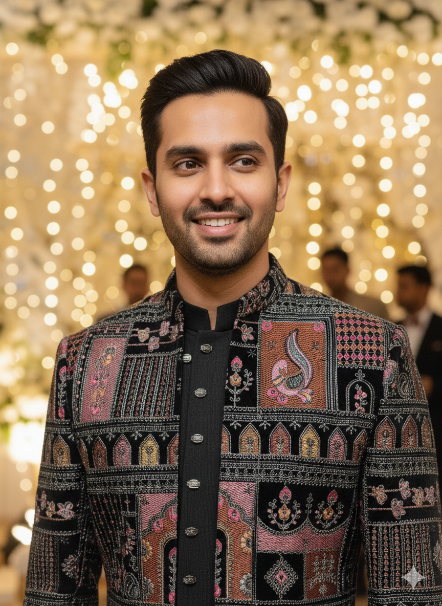 Lyte Club Mens Indo Western Indo21523Sg Black