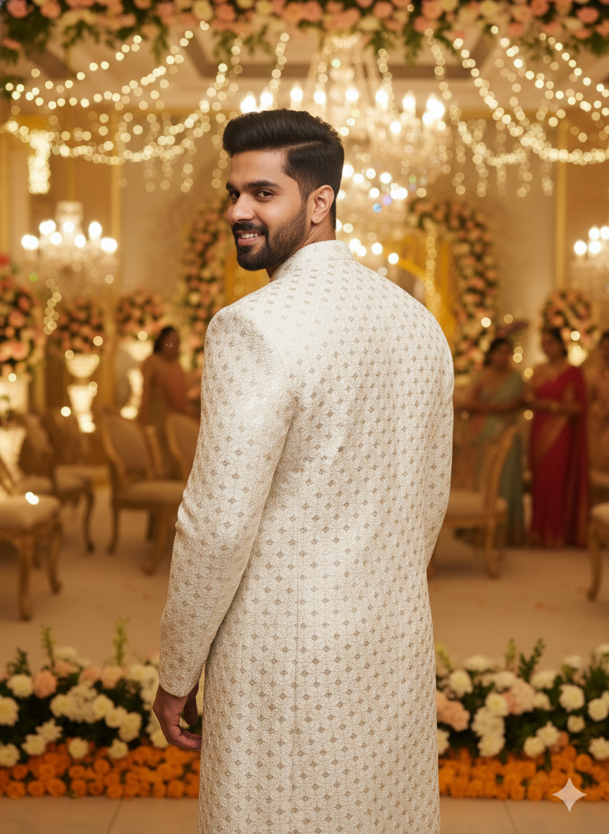 Lyte Club Mens Indo Western I/W-9916 Peach