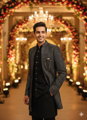 Lyte Club Mens Indo Western Indo21534Sg Black